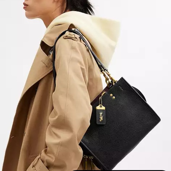 Coach Rouge 25 Black Pebbled Leather - Picture 2 of 14